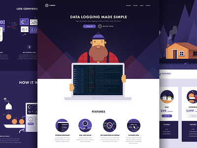 Timber Website data icons illustration logging lumberjack timber web website