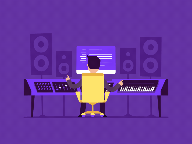 Producer 2d animation dj gif motion graphics music pirate producer tracklib