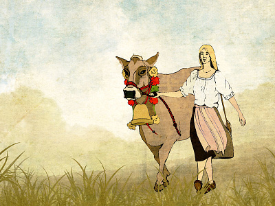 Swiss Cow brown cow cattle countryside illustration milk milk maid parochial provincial swiss cow switzerland