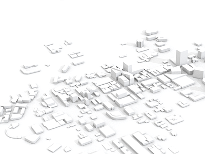 Greenville 3d architecture city clay render environmental design greenville low poly modeling monochromatic skyline