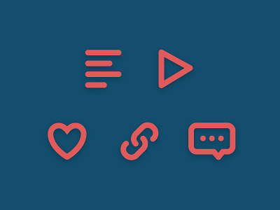 Icons article chat comment heart icon like link message play