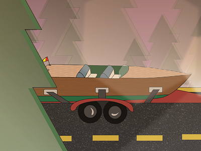 Wood Boat boat chriscraft color conifer illustration pine tree speed texture