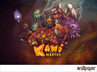 Kami Master Wallpaper 1 cat fire fox frog game golem griffin monster pumpkin slime vector wallpaper
