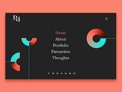 Navigation Screen agency branding dark designer home indonesia landing menu navigation personal portfolio slide over
