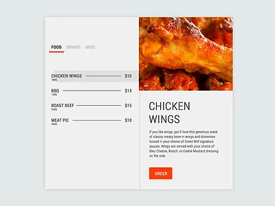 Daily UI :: 39 - Menu daily ui dailyui flat food israel menu