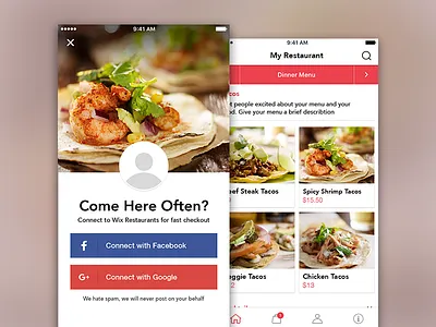 Online Ordering App app ios mobile native orders restaurant wix