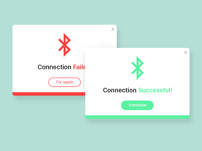 Daily UI #011 - Flash Message (Error/Success) bluetooth connection dailyui error flas message successful ui. ux