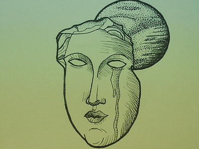 Venus blackwork dotwork illustration linework