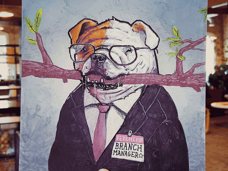 Dribbble ronan lynam dog branch manager branch manager dog editorial illustration ronan lynam