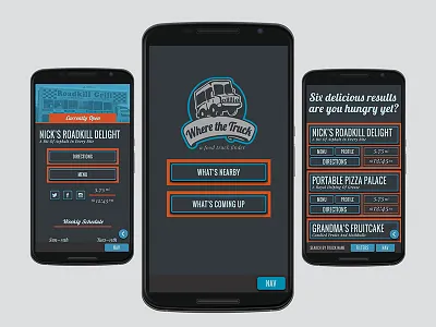 Where The Truck app v.3 app foodtruck graphic design interactive logo material ui user experience ux web app web design website
