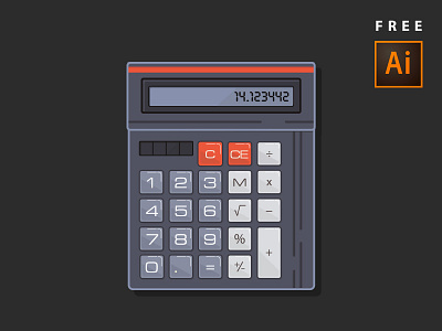 Calculator - Free Icon adobe ai calc calculator free illustrator vector