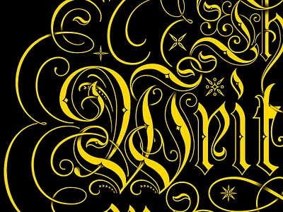 The Writing's on the Wall blackletter calligraphic flourish flourishes lettering script vector