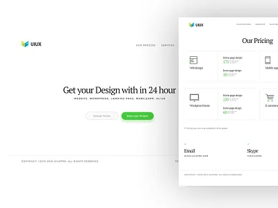 UIUX Services agency case study dribbble freelance grid home page portfolio pricing responsive services website