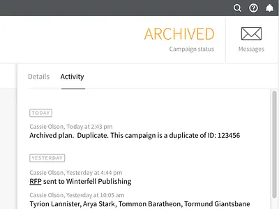 Archive Media Campaign layout platform ui