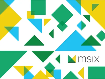 Tangram M Mark brand education geometric logo mark overlay rounded tangram triangles