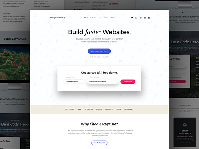 The Rapture Startup — Release on July 17th announce card design feature interface ipad iphone landing landing page ui ui kit ui pack
