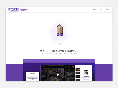 Twitch Creative Landing Page animation illustration landing page navigation visual design