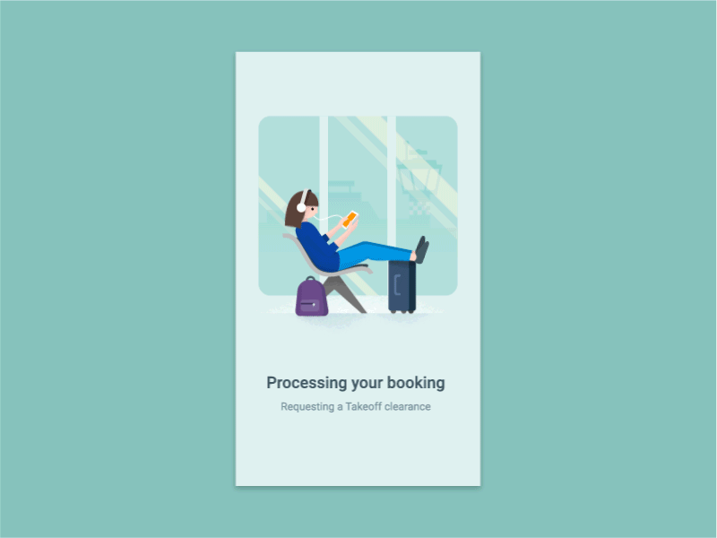 Google Flights booking processing animation gif google google flights illustration material material design motion