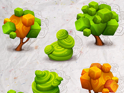 plants cute game icon match3 plants tree