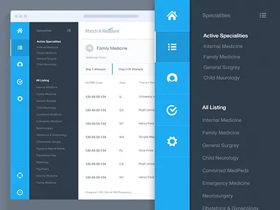 Match A Resident System business left menu saas tabs