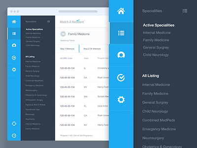 Match A Resident System business left menu saas tabs