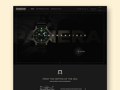 Panerai Redesign black dark ui elegant fashion landing page luxury military ui ui design uiux watch web