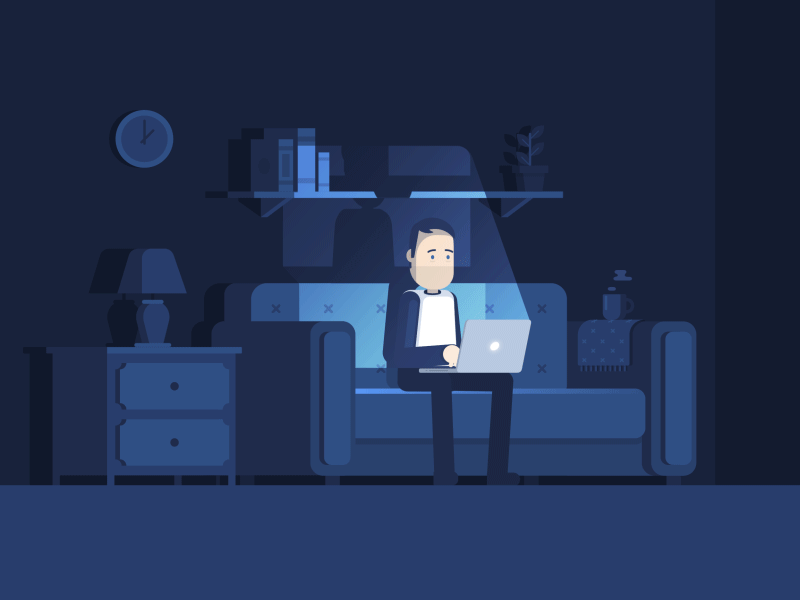 Late Insight after effects blue couch light night search shadow