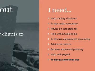 Homepage concept for Accountants & Business Advisors accountant accountants advice business home homepage responsive web website