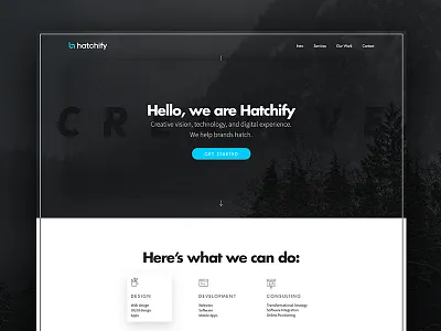 Hatchify Website agency case study design desktop hatchify icon landing mockup portfolio website work