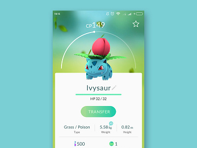 Pokemon Go : Transfer Button design pokemon ui ux