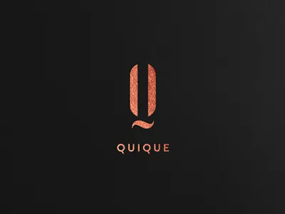 Quique cosmetics branding brand business classy clothing company elegant gold logo mark shop symbol tree