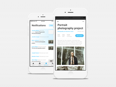 Notification assignment app cards exercises ios iphone mobile notifications page portfolio projects screens ui
