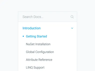 Docs Sidebar navigation search ui ux