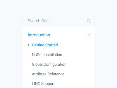 Docs Sidebar navigation search ui ux