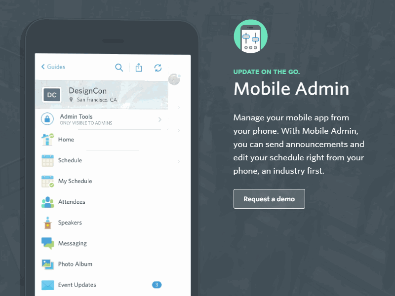 Guidebook Mobile Admin Promo Section [gif] by Pete Lada for Guidebook ...