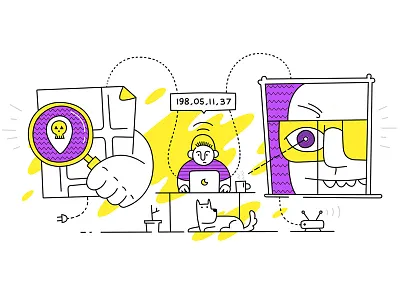 Feel like a spy! fireart fireart studio gartman illustration landing location outline screen spy system vpn