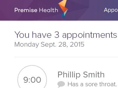 Provider Telehealth App appointments healthcare ui minimal design modern