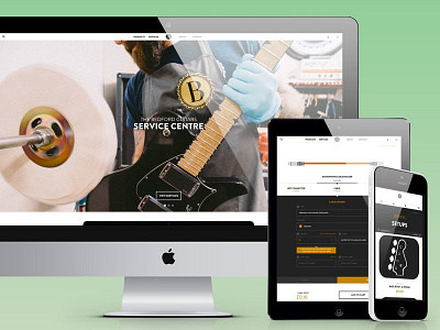 Bedofrd Guitars - Custom Theme Design & Build, Custom App Build app custom design guitars imac ios ipad theme ui
