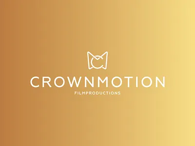 CrownMotion Logo White c crown crownmotion film logo m monogram movie single line