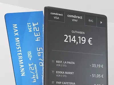 Sneaky McPeeky of an Interface Concept banking card device e ink finance interface mockup product