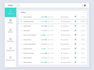 Task List Dashboard admin dashboard data flat infographic interface minimal statistics task todo ui ux
