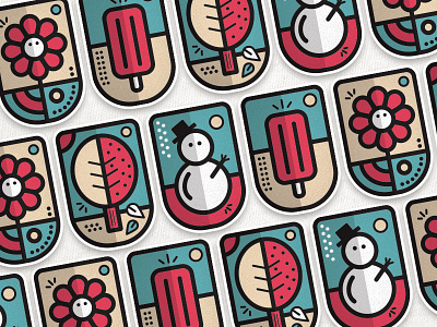 All seasons pattern pattern poster seasons