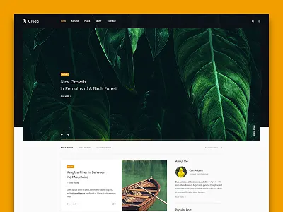 Creda blog clean home page minimal personal ui web website wordpress