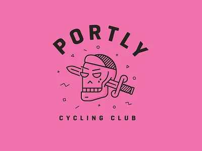 Cycle Club Kit bicycle bike cycling dagger jersey kit line illustration pink portly skull