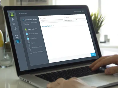 Create Case Wizard dark desktop ediscovery ui web wizard