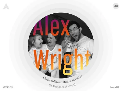 Personal Site Redux circles clean design gradient personal portfolio typography ux web white