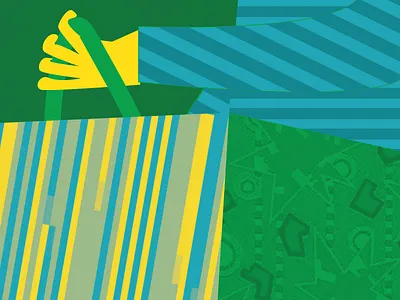 Long-necked gal blue gal green long neck memphis tall lady yellow