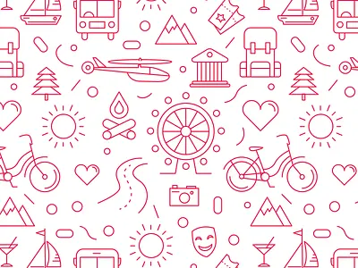 Headout Splash Pattern activities experiences headout line illustrations pattern repeatable seamless splash travel