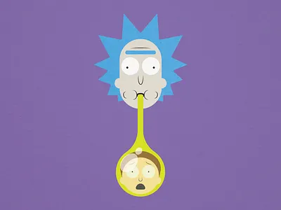 Geez Rick ai flat funny illustration illustrator purple rick and morty texture vector