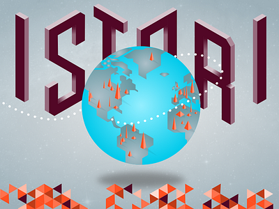 Historic WorldWideWeb KILLED! complementary earth geometric globe gradient internet isometric lettering opengl style frame typography web